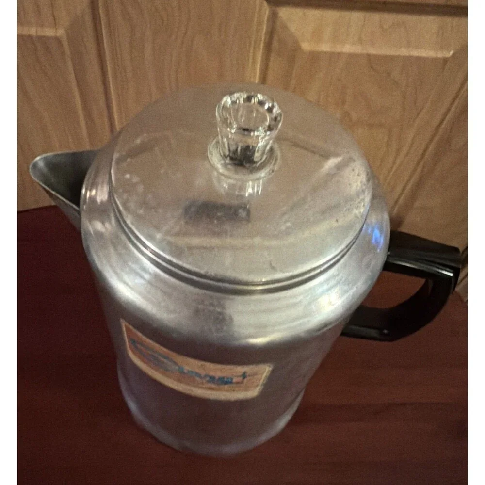 Vtg Century Aluminum Ware Percolator Coffee Pot 20 Cup.Camping Hiking. USA. EUC!